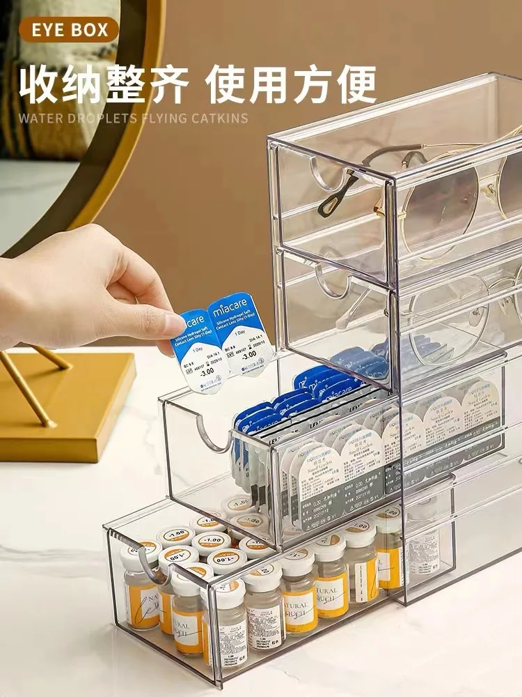 4 warstwy etui na okulary pudełko akrylowe organizator na przybory do makijażu kosmetyki szuflady obsadka do pióra etui z możliwością układania w stosy