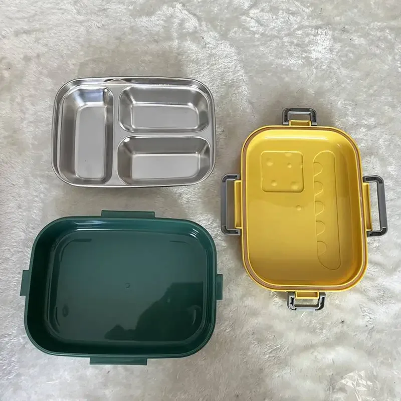 Stainless Steel Lunch Box, Plastic Cartoon Bento Box, Student Independent Portable Lunch Box, Office Staff Cutlery Lunch Box