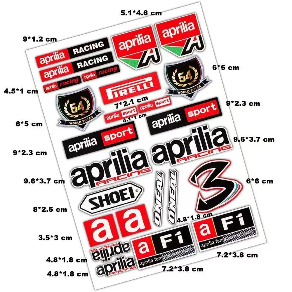 

Reflective Motorcycle Scooter Body Helmet Whole SET Stickers Accessories Decals For Aprilia Racing RSV RS Tuono SR50