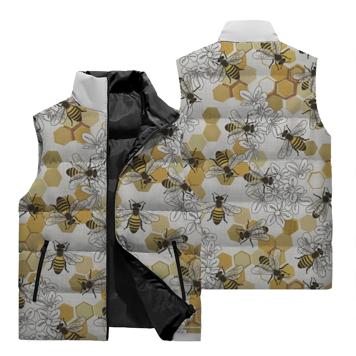 2024 New Autumn/Winter Vintage Jacket Men's 3D Digital Printed Clothing Flowers Men's Winter Vest Fashion Exquisite