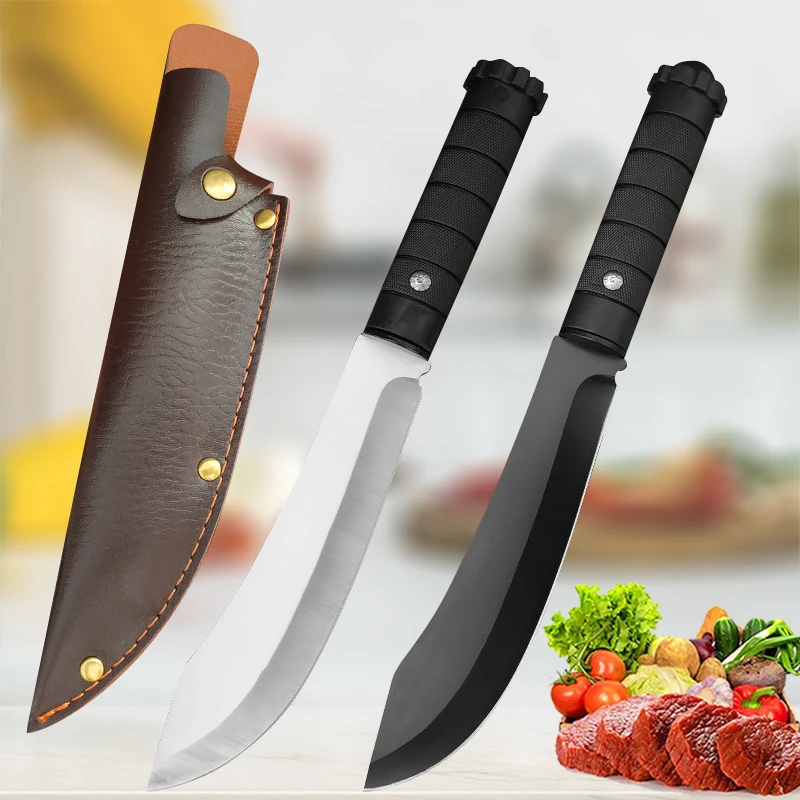 Kitchen Chef Cleaver Knife Stainless Steel Meat Slicing Fruit Knife Professional Butcher Peeling Boning Knife with Cover