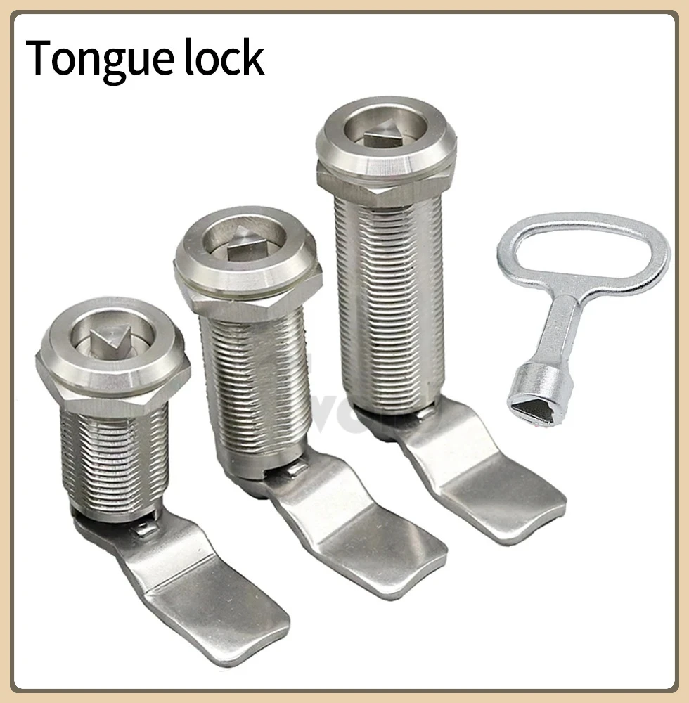 

MS705-30-40-50-62 Extended tongue lock Outdoor cabinet door lock 304 stainless steel triangle lock