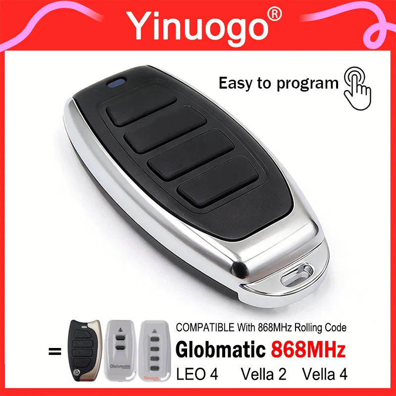 

YNG305 Пульт дистанционного управления Globmatic, 868 МГц, подвижный код, совместимый с Globmatic LEO LEO LEO4 Vella Vella2 Vella4