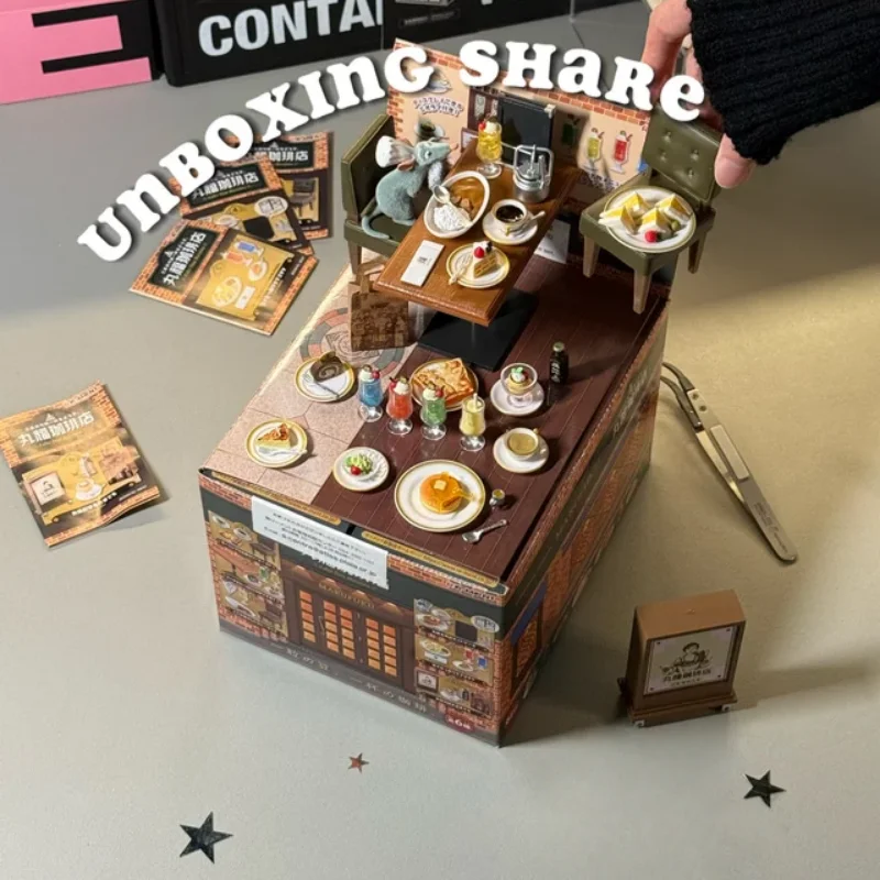 

Re-Ment Miniature Marufuku Coffee Shop Scene Desktop Coffee Drink Dessert Cake Curry Toast Home Table Decoration Model Toy Gift