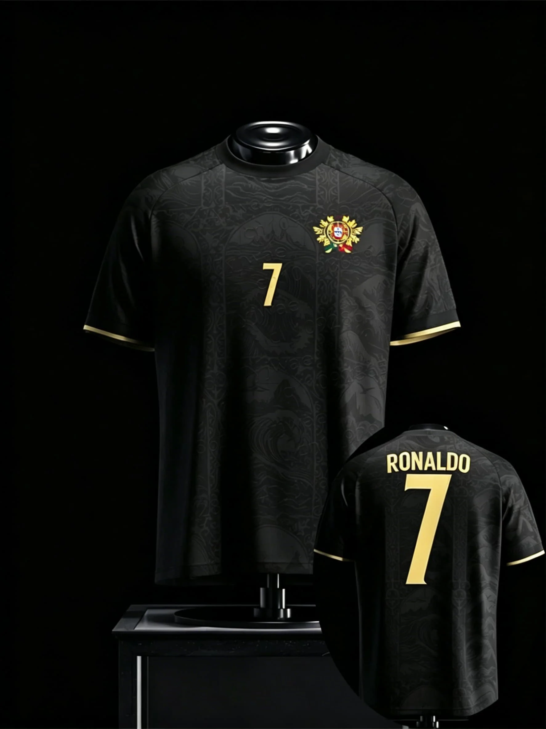 Portugal Ronaldo Nr. 7 Fußballtrikot Herren T-Shirt Damen T-Shirt Jungen Top Kinder Eltern-Kind Schnelltrocknend Kurzarm Kinder T-Shirt – Detail 4
