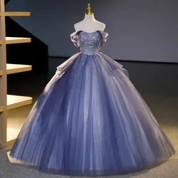 Customized Elegant Ball Gown Women Evening Dresses Tulle Prom Birthday Party Gowns Formal Vestido De Noche robes de soirée