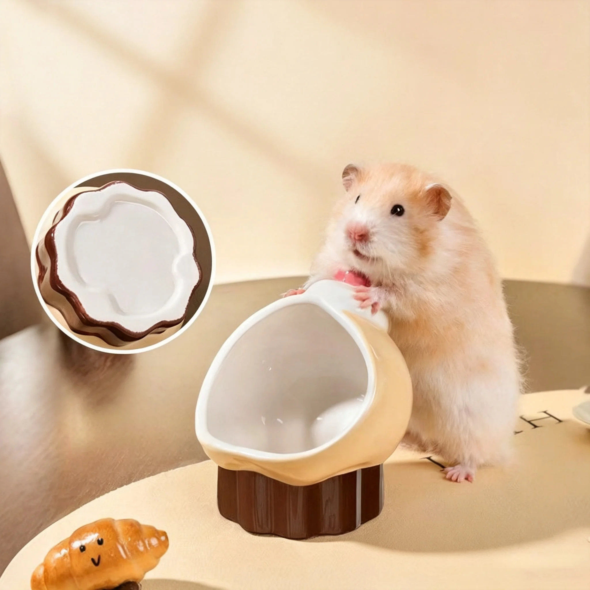 Ceramic cartoon decorative plate, storage bowl, hamster food bowl, bowl