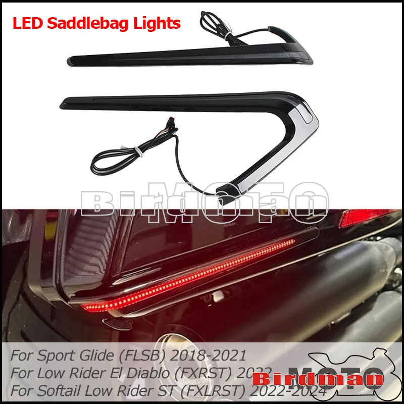 

LED Saddlebag Lights Turn Signal Light Run Brake Light For Harley Sport Glide FLSB 2018-2021 Softail Low Rider FXLRST 2022-2024