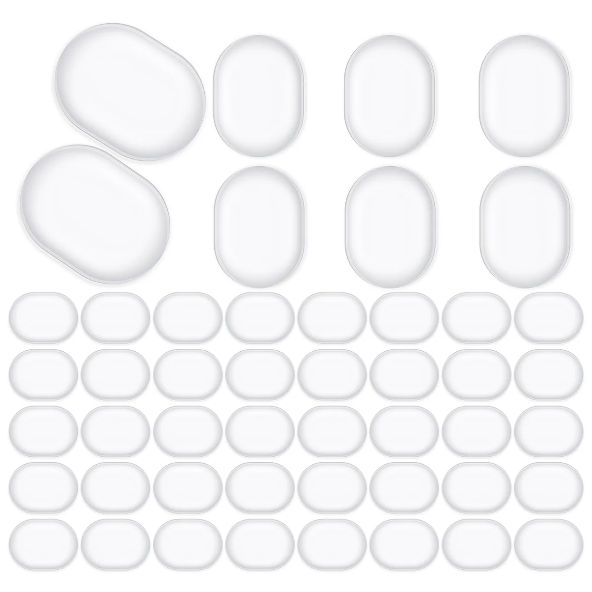 newA10R 48 Pcs Drum Dampeners Gel Pads Silicone Drum Silencers Soft Drum Dampener Drum Mute Pads Dampening Gel Pad(Transparent)