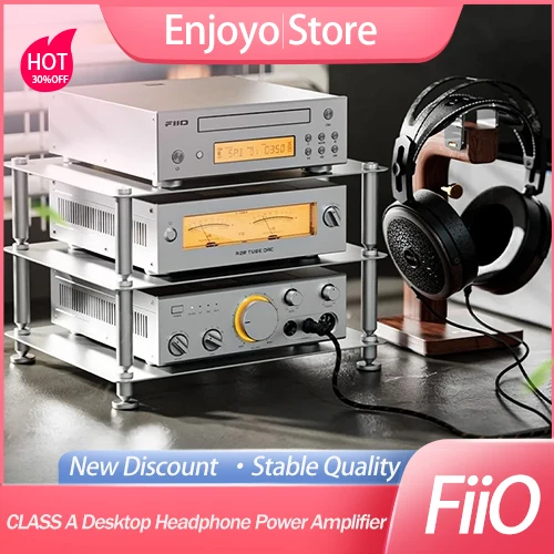 FiiO CLASS A Desktop Headphone Power Amplifier 60W Fully Discrete Triode DAC Balanced Outputaudio Power Amp for Music Enthusiast