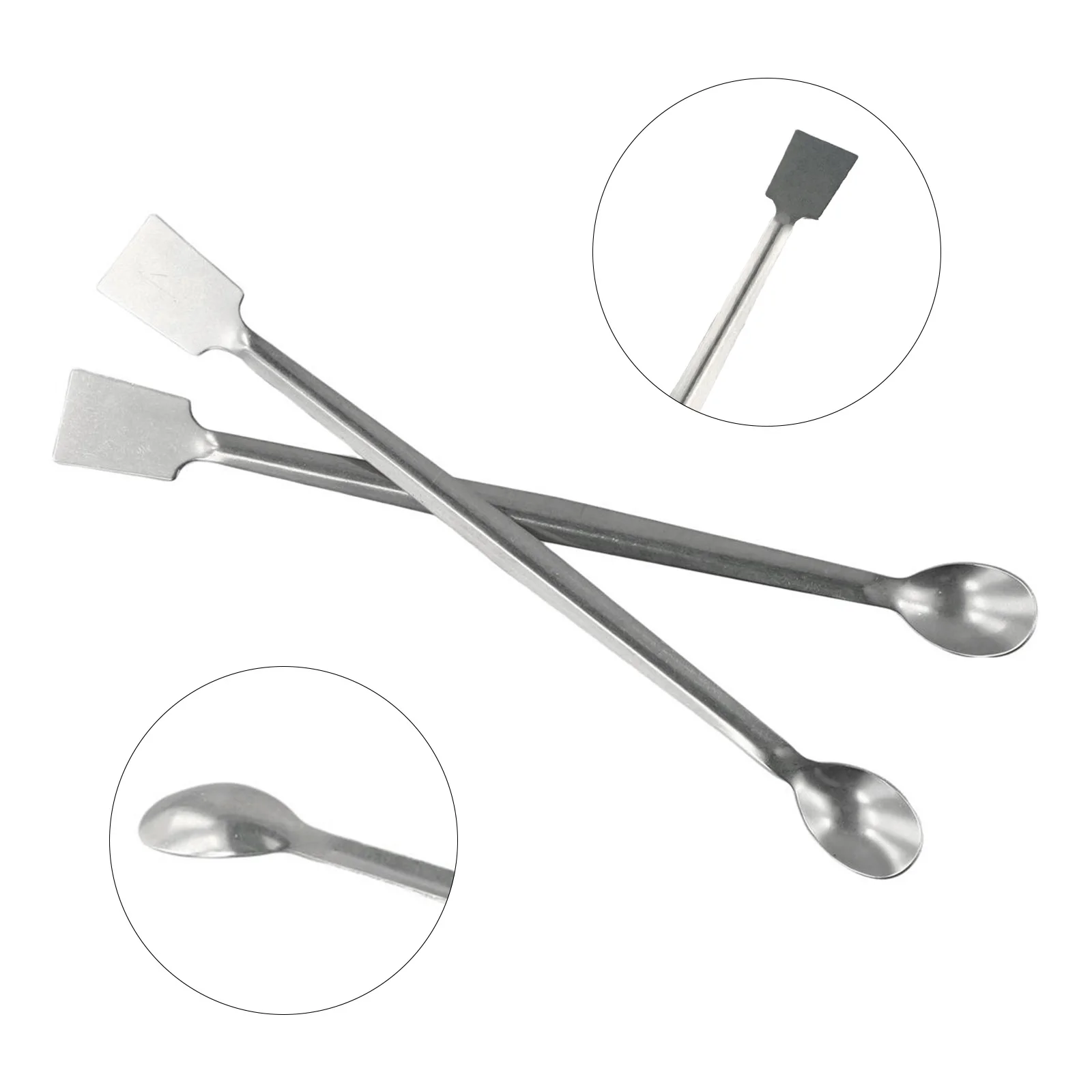 Double End Lab Sampling Spoon Spatula Tool 2Pcs Stainless Steel 20cm for Transfer of Powder and Granular Materials in Labs