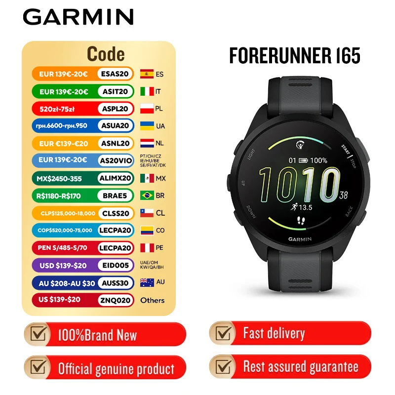 

Garmin Forerunner 165 Professional Running, Riding, Swimming, Triathlon Marathon Track and Field Training smartwatch
