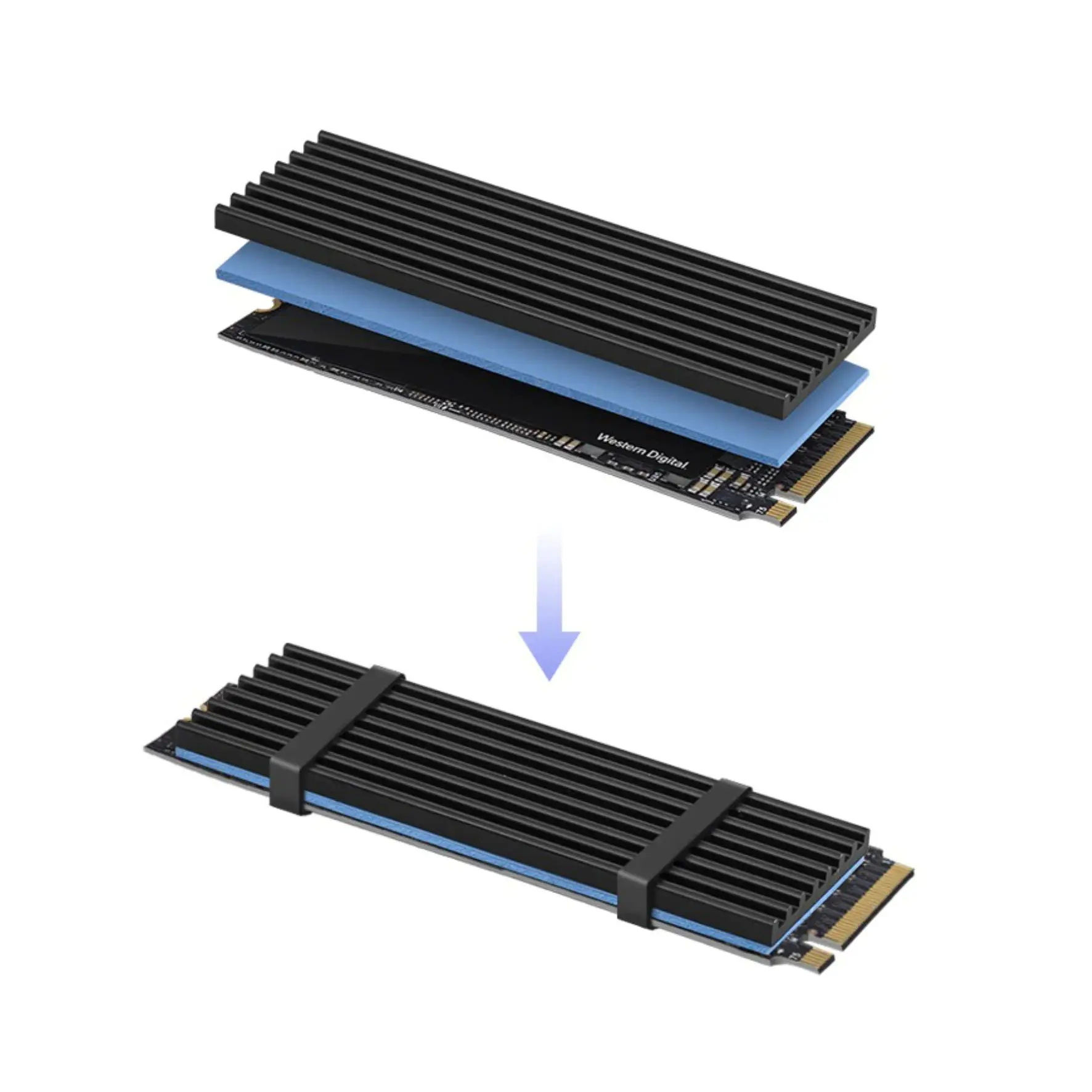 Thermal Aluminum Heat Sink Pad SSD M.2 2280 Nvme