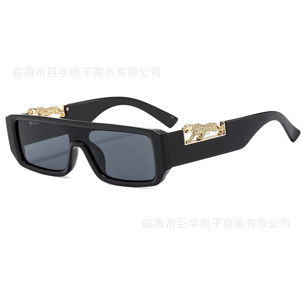 

New Leopard Head Decorative Frameless Square Sunglasses Color Men's and Women's Retro Leopard Head Metal Sunglasses Glasses