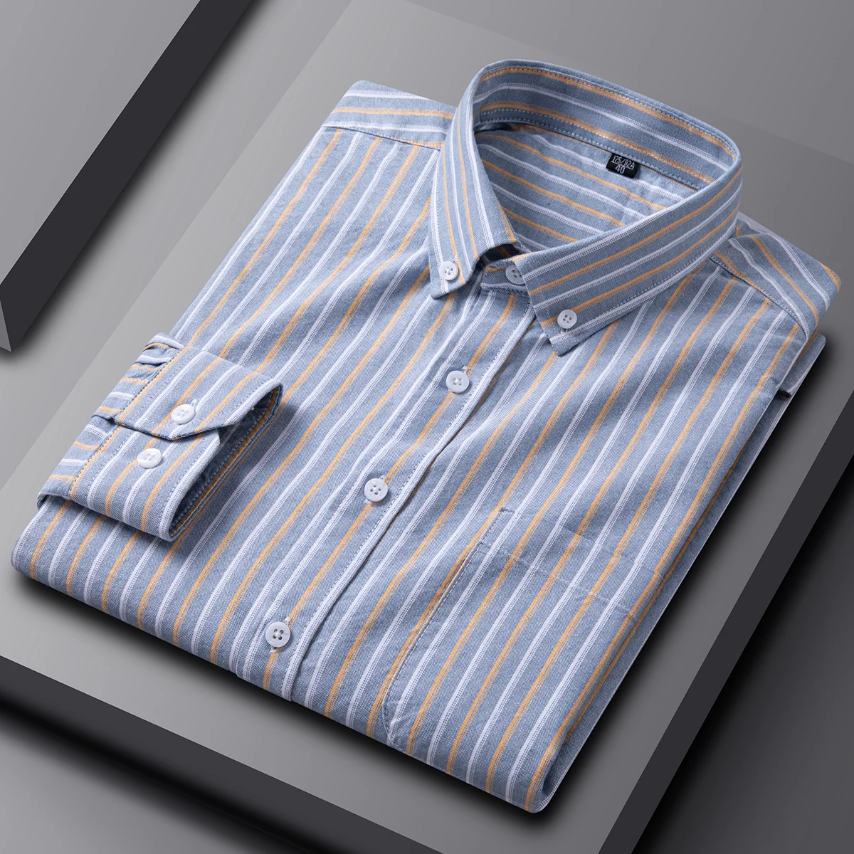 sachin and babi light blue dress Black and White Striped Men's Casual Shirt.  HolloMen