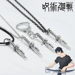 Anime Jujutsu Kaisen Toji Fushiguro Cosplay Necklace Inverted Spear of Heaven Weapon Pendant Keychain Choker Jewelry Gifts