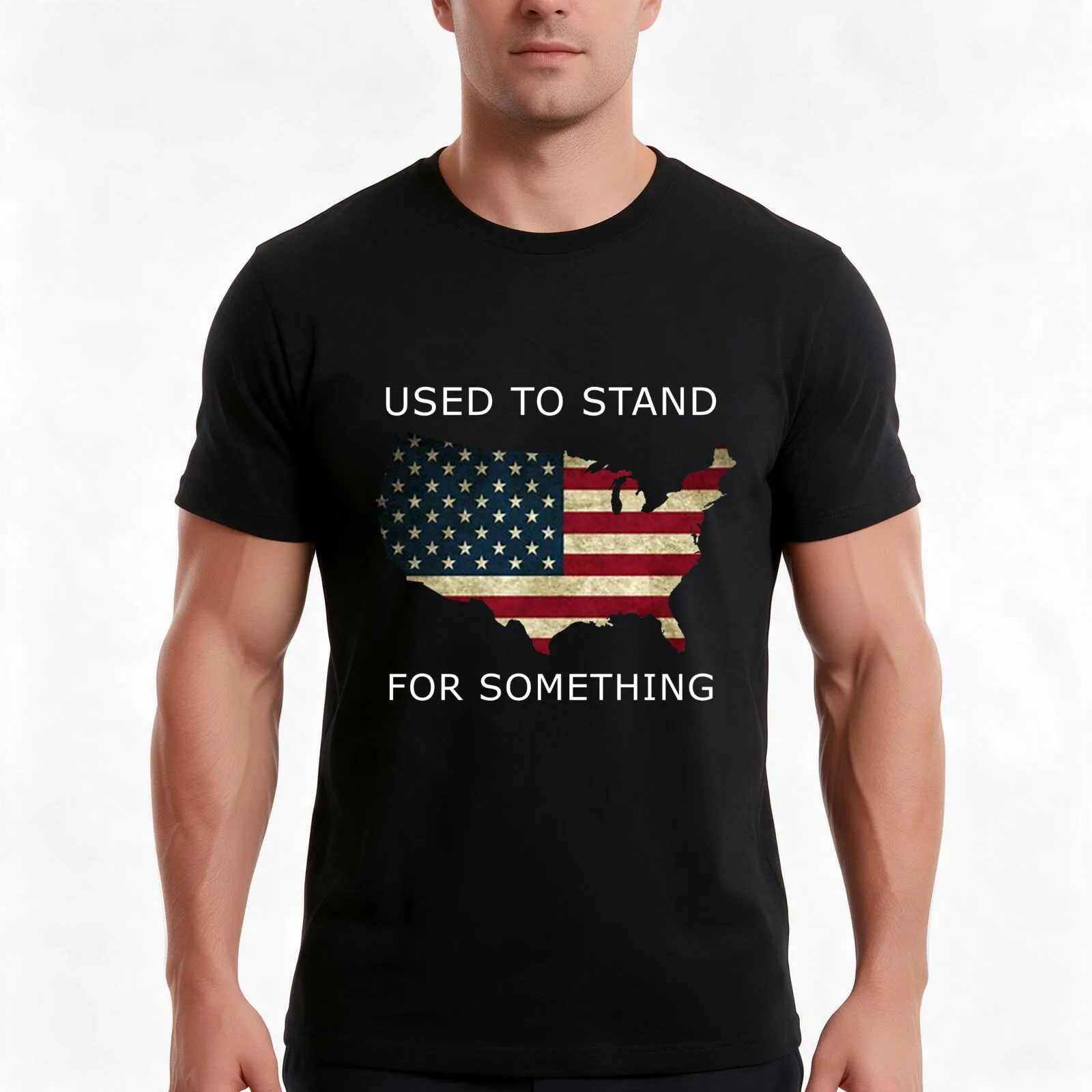 used to stand for something T-Shirt, Summer Casual Cotton Tee, Oversized Streetwear Tops, Vintage Graphic Print, 100% Cotton