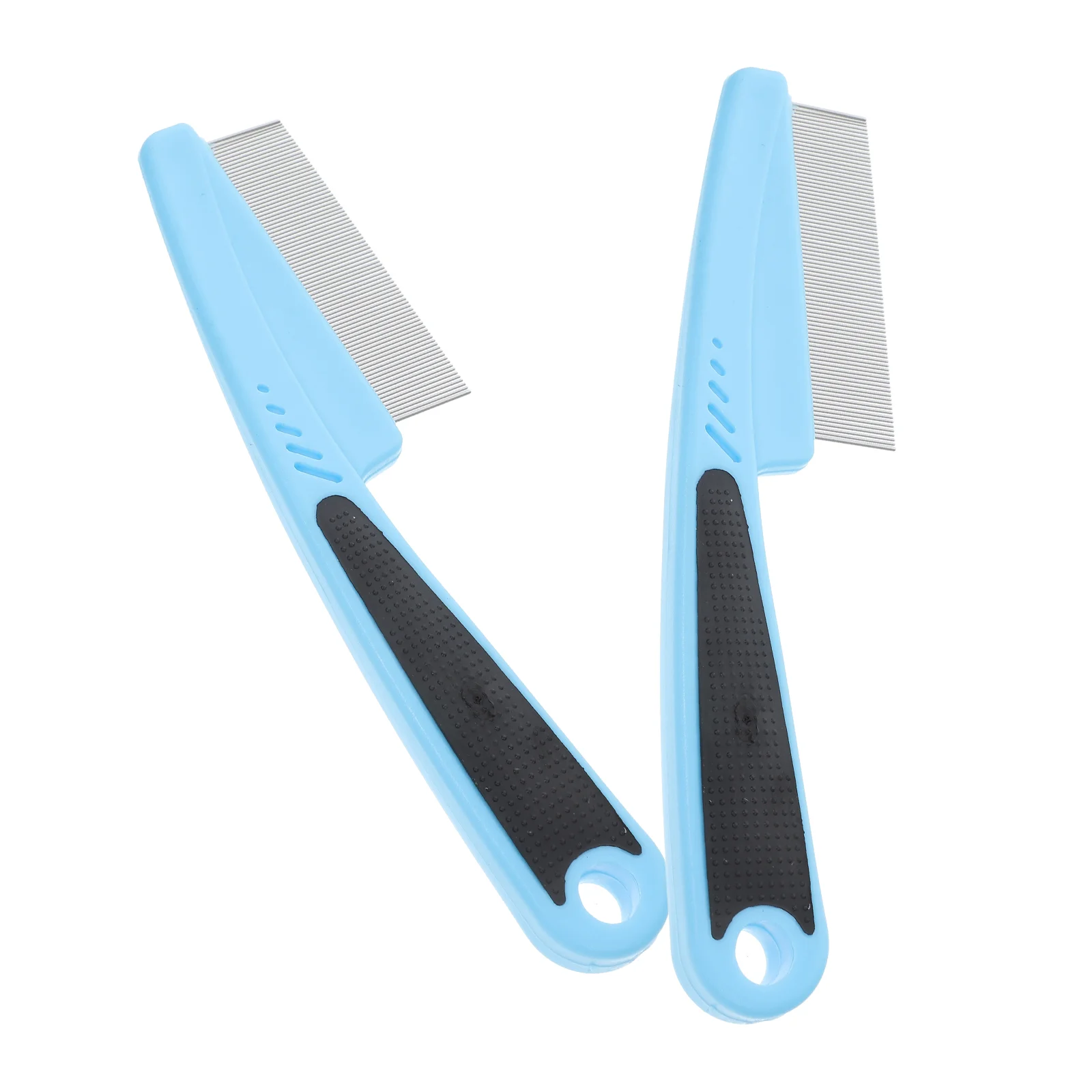 2 Pcs Pet Stainless Steel Fine Tooth Comb Dandruff Picking Tool Small Hair for Scalp Blue Metal Brush Child