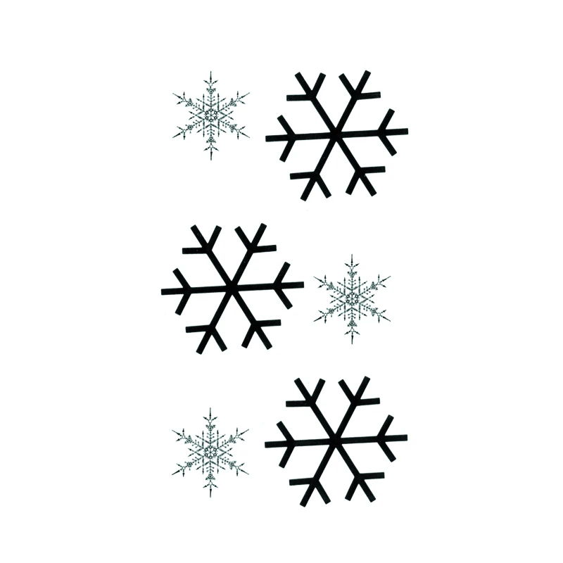 Blue Snowflake Waterproof Temporary Tattoo Men Flash Tattoo Stickers Black Snowflake Henna Sleeve Tattoos Tatoo Kids Art Sticker