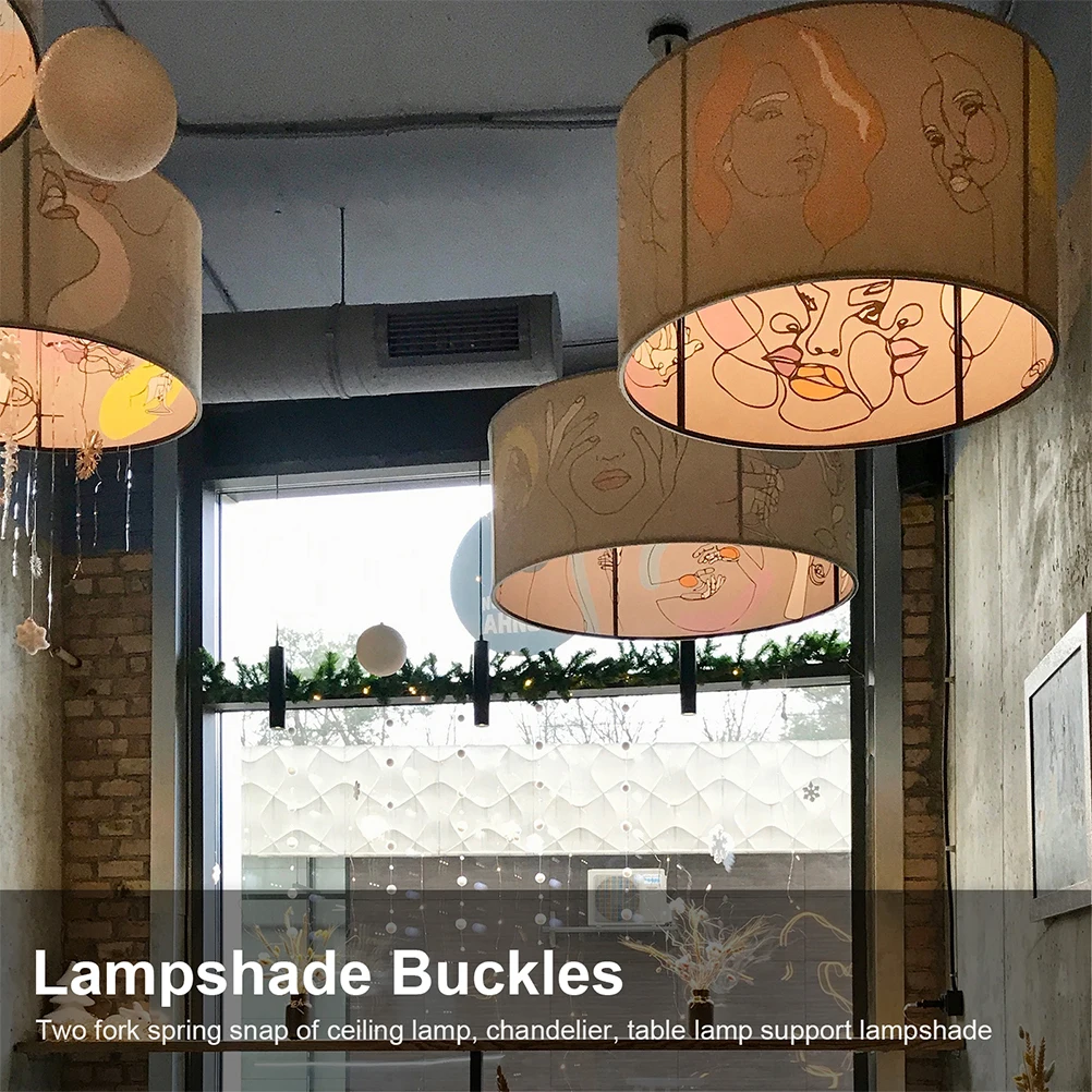 

30Pcs Iron Spring Clips for Lampshade Secure Fastening Fixing Holder Easy Install Remove Suitable for Pendant Ceiling Table