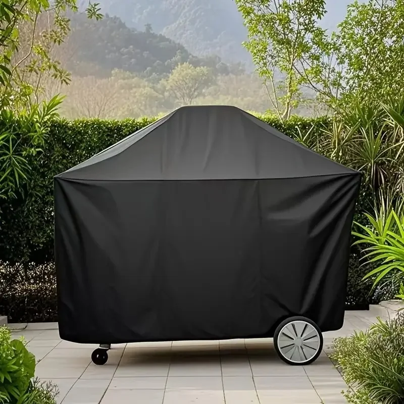 Verbeterde robuuste polyester grillhoes - weerbestendige verstelbare trekkoordsluiting, geschikt voor de meeste grills, meerdere maten