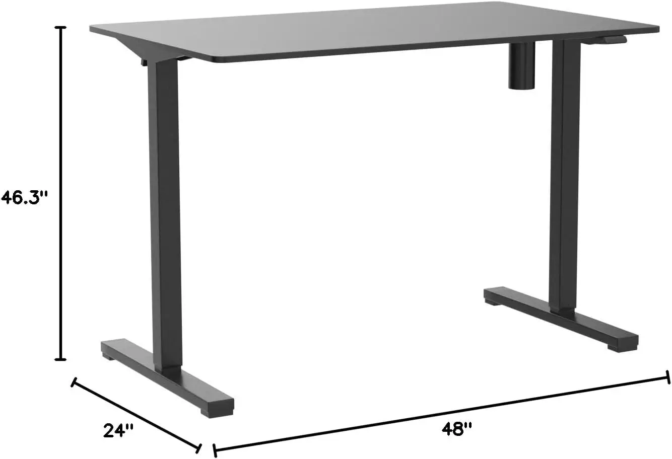 家庭やオフィス用の電動スタンディングデスク、スタンディングボード、高さ調節可能、48インチ