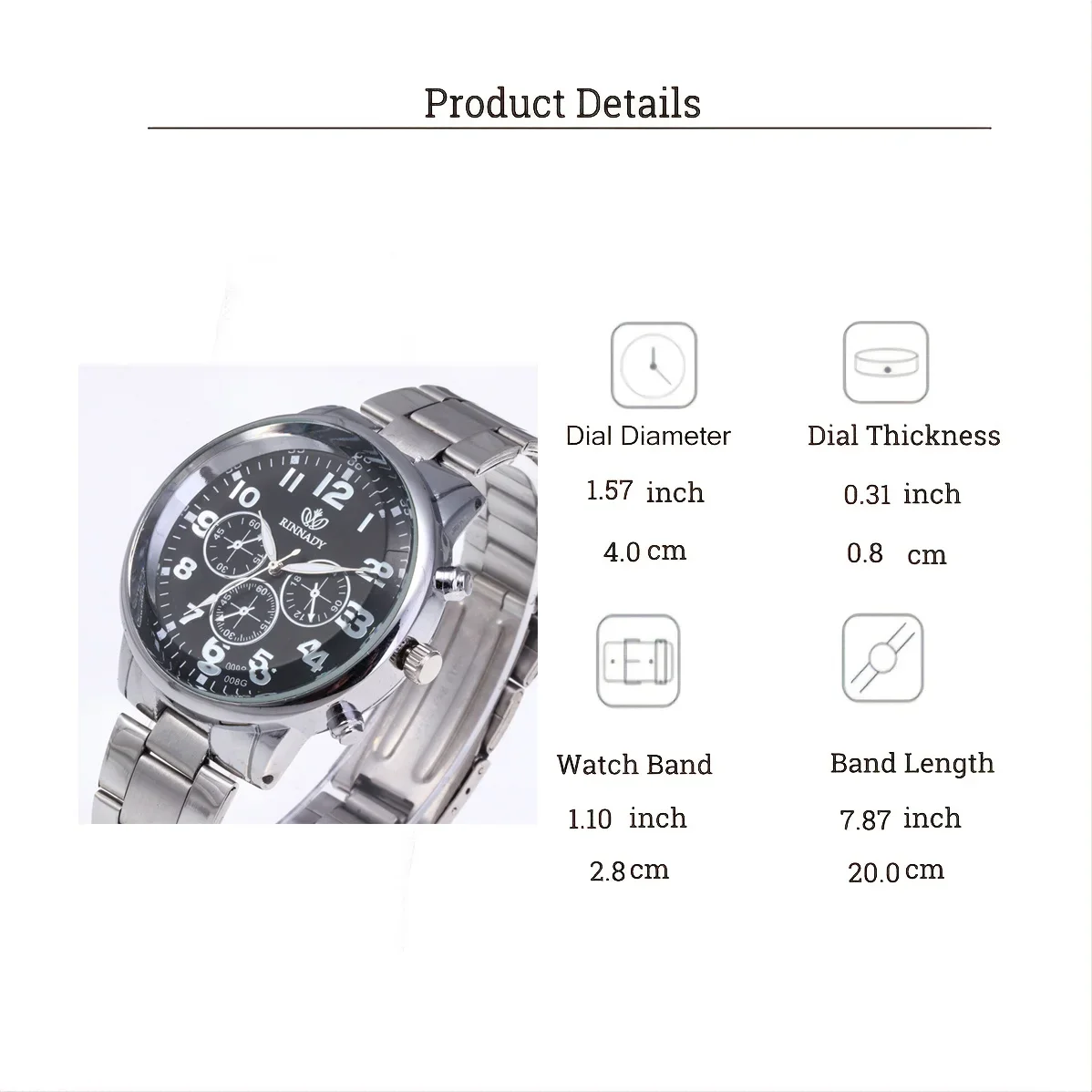 2pcs Classic Simple Quartz Watches Stainless Steel Watch Couple Watch