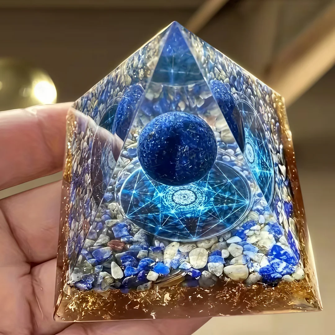 1pc Lapis Stone Pyramid, Desktop Home Decoration, Perfect Gift for Christmas, Valentine'S Day, New Year, Various Festivals!