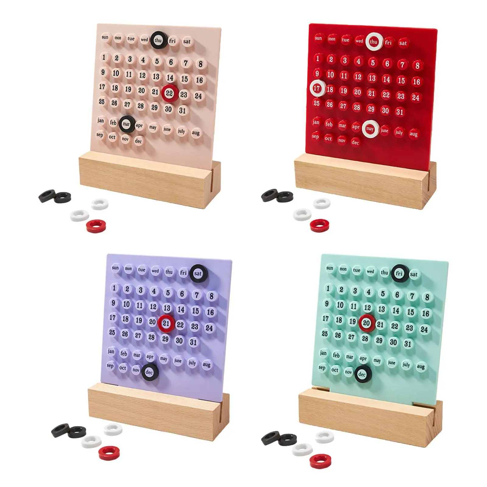 

Perpetual Calendar Accessories Ornaments Learning Calendar for Home Gifts Office