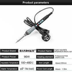 ハンドキット-110V/220V 90Wデジタル電気セラミック溶接機,5つのヒントを備えた調整可能な温度