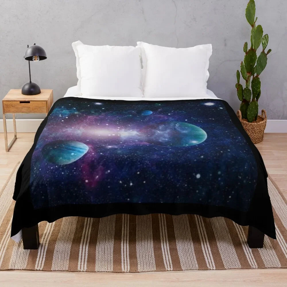 

Planets and stars Throw Blanket Luxurious Soft Fuzzy Blanket for Sofa Bed