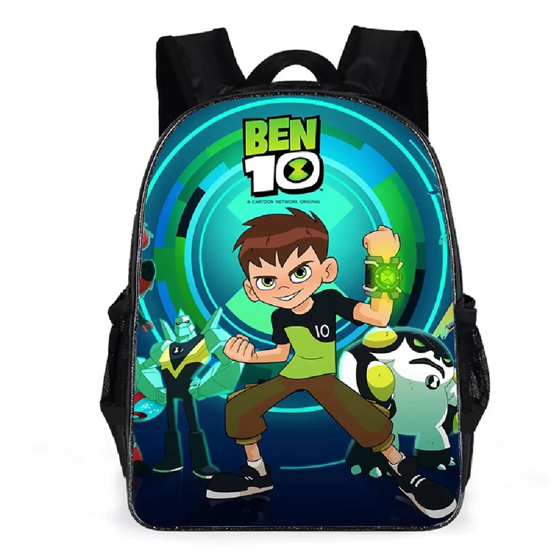Kid Boy Girl Cartoon Daypack Ben 10 Canvas Bookbag for Student-Back to School Lightweight Backpack Large Knapsack