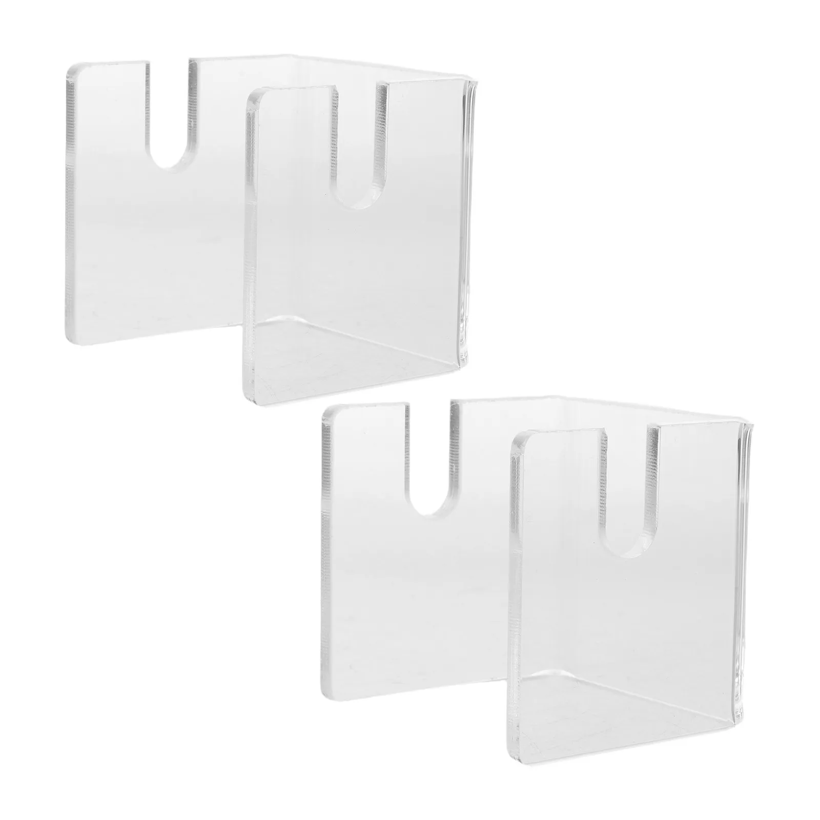 2Pcs Clear Acrylic Fan Display Stand U Shaped Holder Base for Folding Hand Fans 0.8x0.4 Inch Slot Desktop Display Frame
