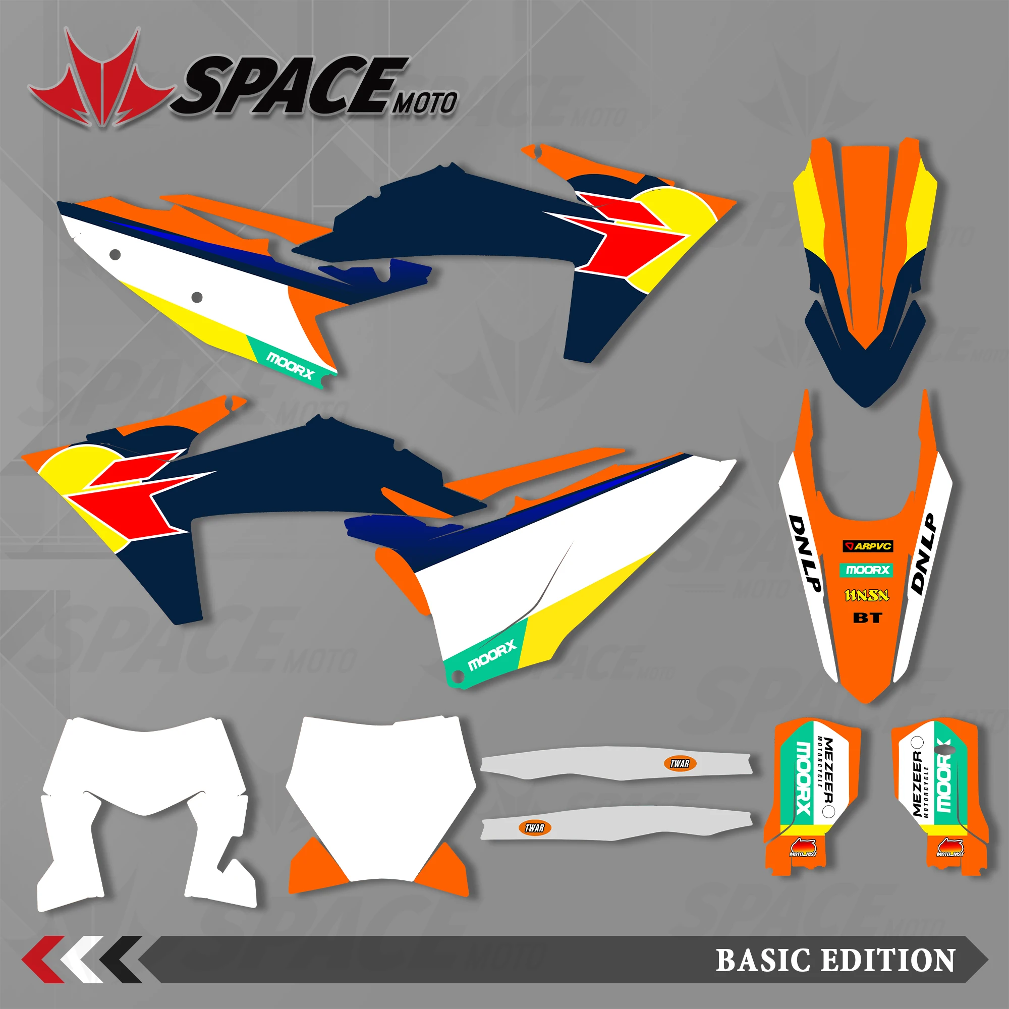 

SPACE MOTO Custom For KTM 125 250 350 450 500 SX SXF XC XCF 2007-2025 EXC EXCF XCW 2008-2026 Factory Graphics Decals Stickers