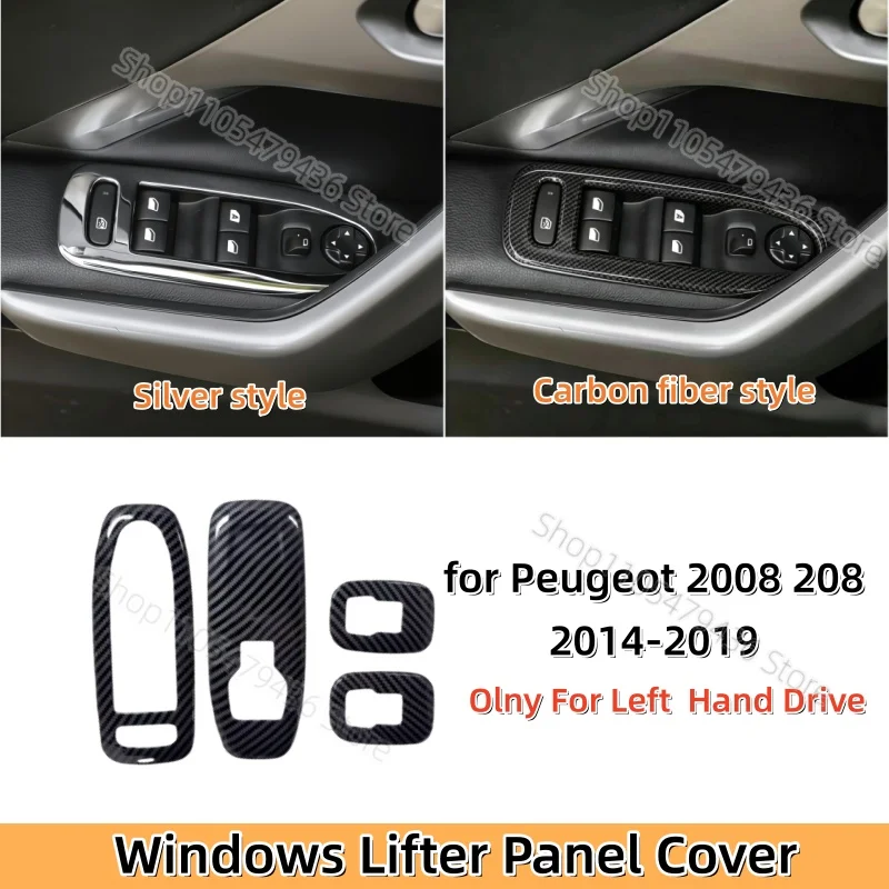 

Windows Lifter Panel Cover Trim for Peugeot 2008 208 2014-2019 ABS Door Window Lift Button Switch Decoration Sticker Accessories
