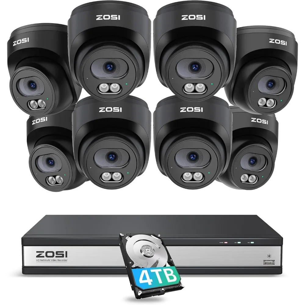 

c220 16ch 4k poe home security camera system, 16 channel 4k 8mp nvr with 4tb hdd for 24/7 record, 8 x 4mp(1440p) qhd 2.5k dome