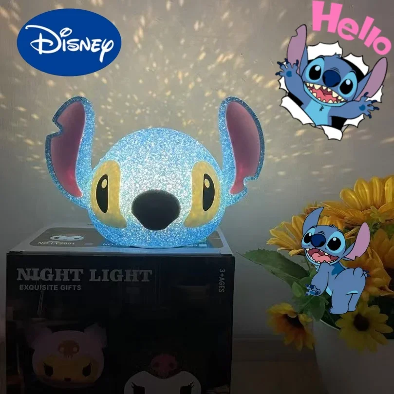 

Disney Stitch Night Light Particle Projection Cute Stitch 3D Doll Reading Lamp USB Interface Children's Birthday Gift