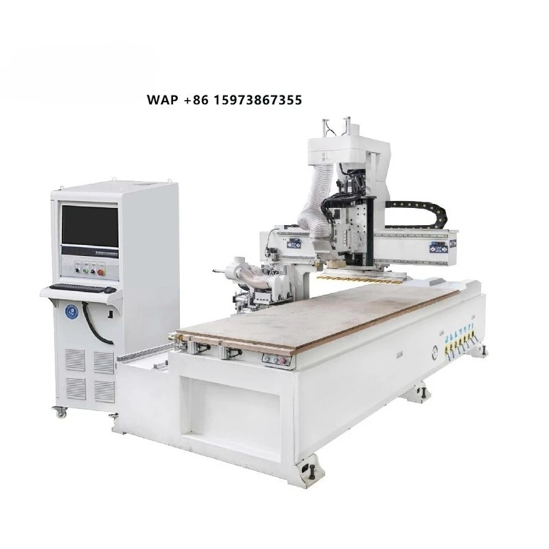 JIYU KH908 CNC Door Panel Machine Furniture Making Side Hole CNC Drilling Machine & Wood Router Machine