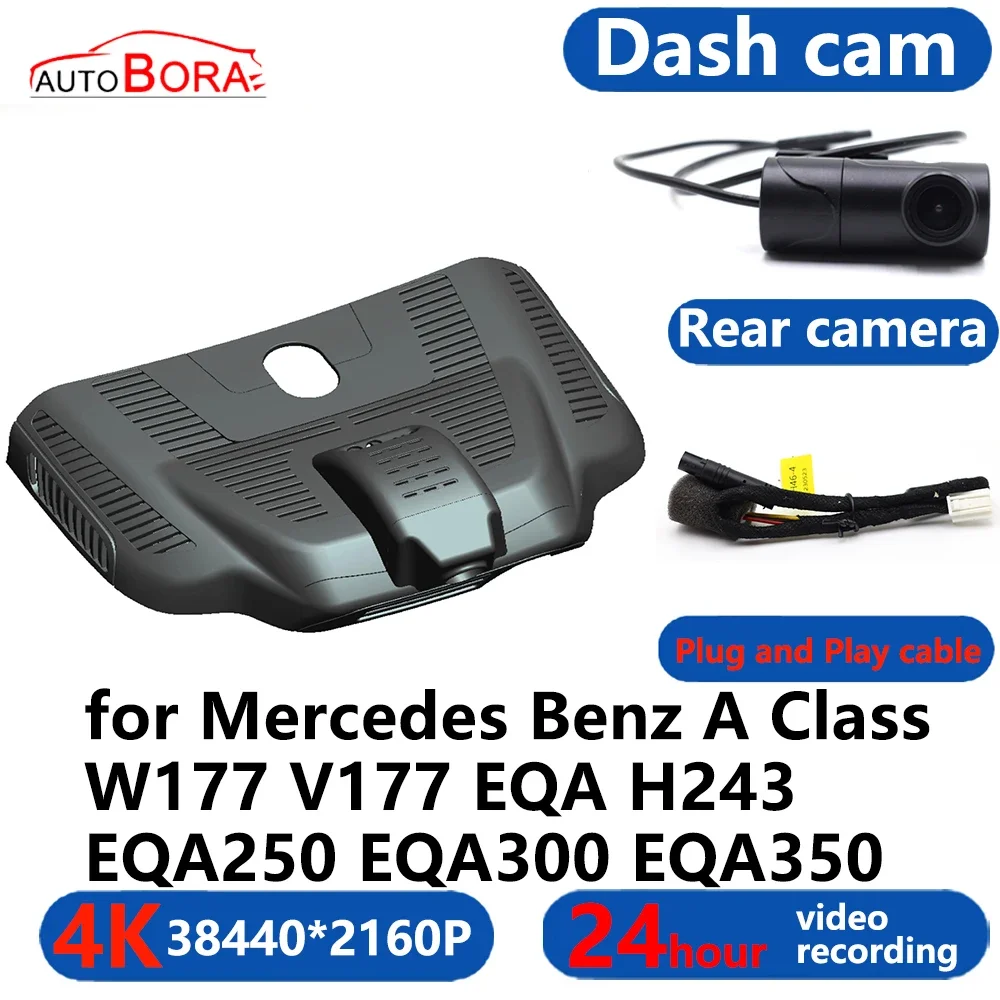 

AutoBora 4K Wifi 3840*2160 Car DVR Dash Cam Camera 24H Video for Mercedes Benz A Class W177 V177 EQA H243 EQA250 EQA300 EQA350