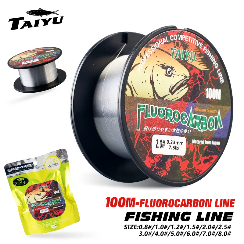

TAIYU 100m Fluorocarbon Fishing Line High Quality Materials imported from Japan Standard Durable Leader Wire Carp Fishing Line