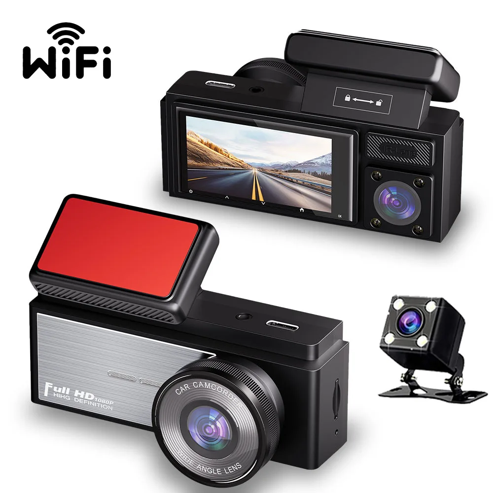 XZY 1080P Full HD New 3 Channel Dash Cam WiFi Wide Angle Night Vision Vehicle Car Driving Recorder