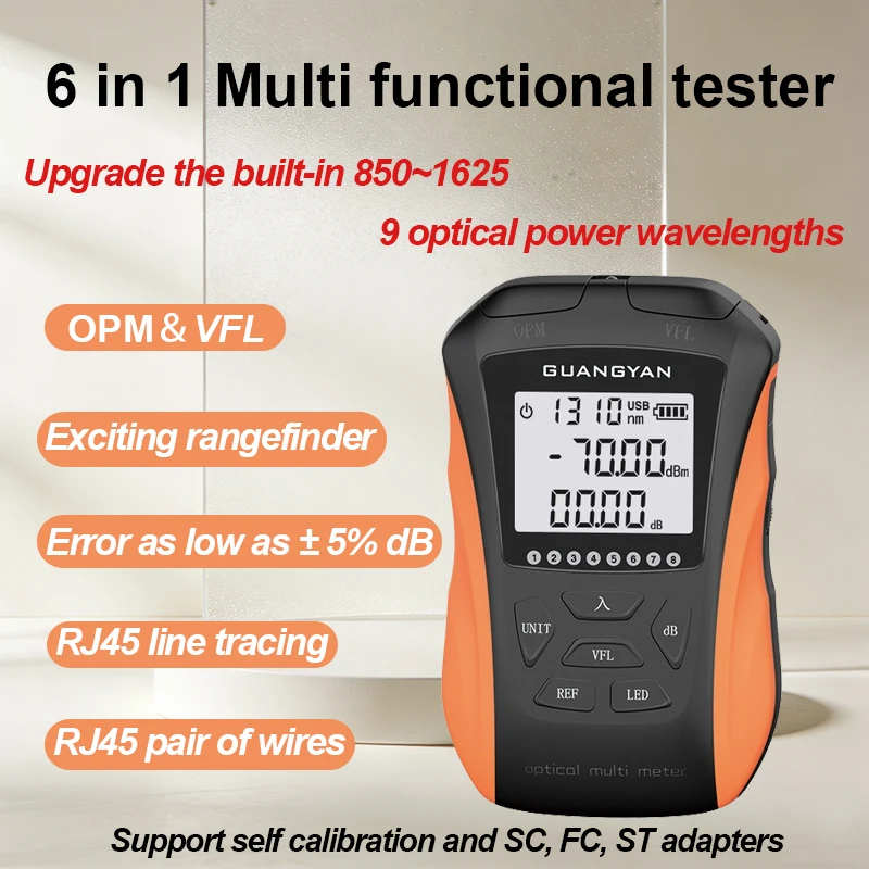 

Инструмент FTTH Волоконно-оптический измеритель оптической мощности OPM Визуальный локатор неисправностей VFL 5/15 км RJ45 Тестер Кабельный трекер Мини-красная волокнистая ручка
