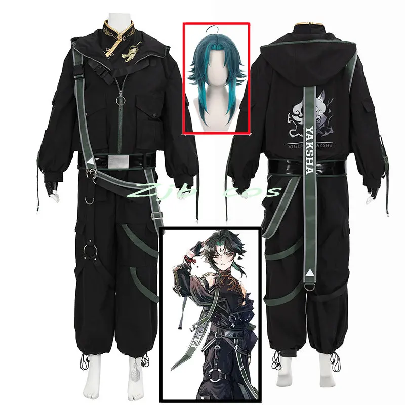 Game  Impact Cosplay Devil Xiao Cosplay Costume Anime Xiao Black Suit Jackets Pants Halloween Devil Costume