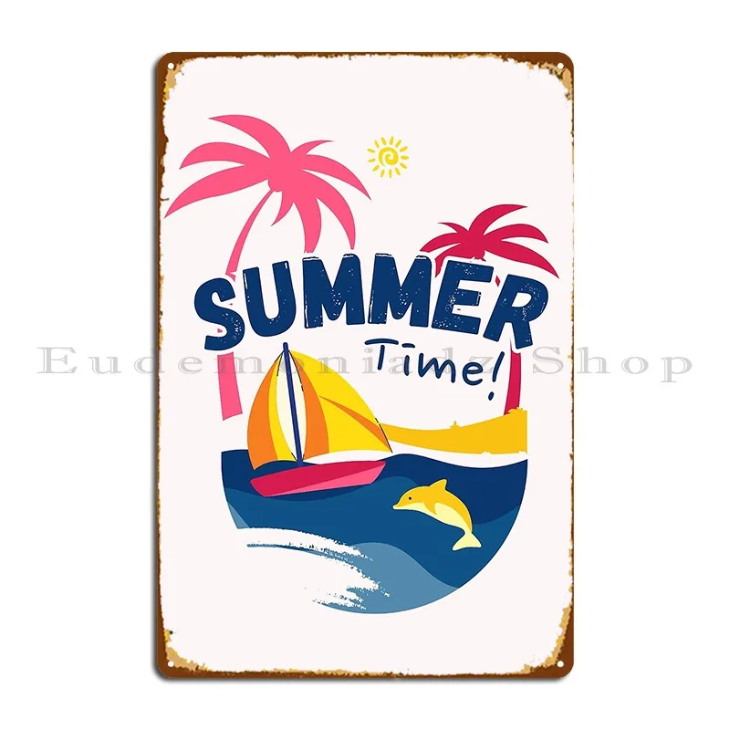 Summer Time T Shirt Metal Sign Wall Pub Designs Wall Cave Garage Wall Decor Tin Sign Poster