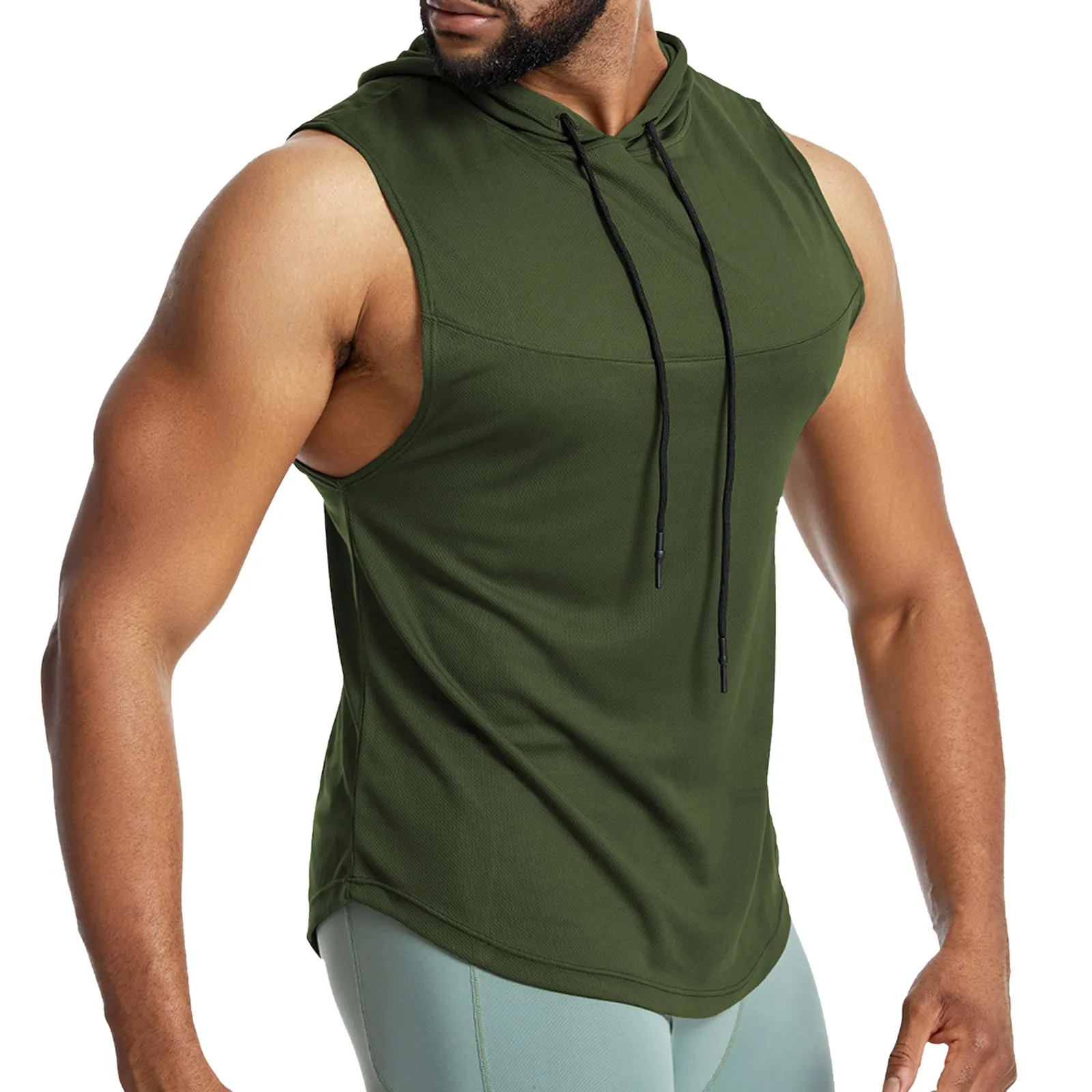 Summer Gyms Clothing Men Bodybuilding Hooded Tank Top Sleeveless Vest Sweatshirt Fitness Workout Sportswear Tops Male Jackets