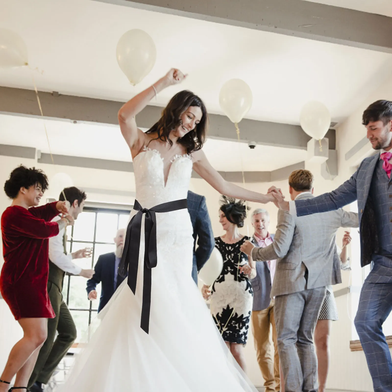 

1Pcs Stylish Bridal Belt Classic Bow Waist Accessory Elegant Wedding Dress Decor Simple Design Bridesmaid Formal Occasions