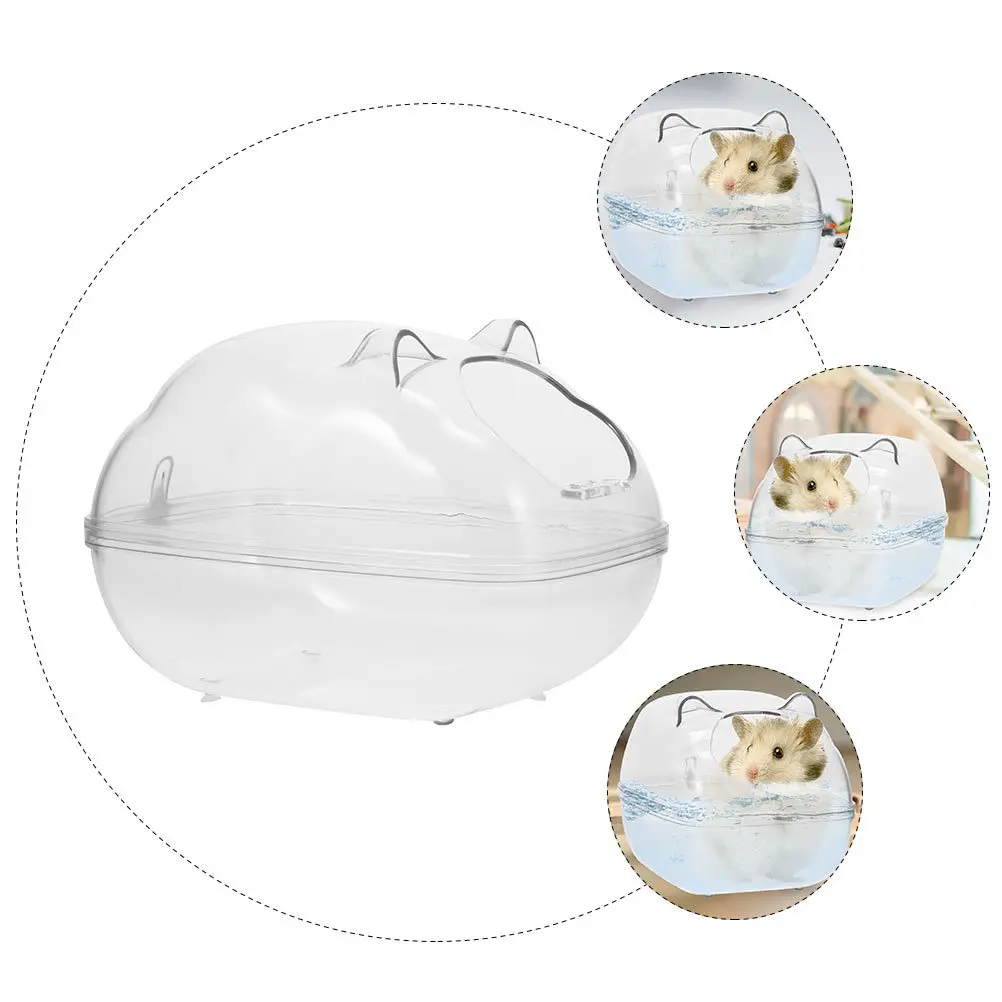 

1Pcs Transparent Hamster Bath Basin with Creative Shape Design for Small Pet Bathing Tub Use As Hamster Toilet Or Guinea Pig