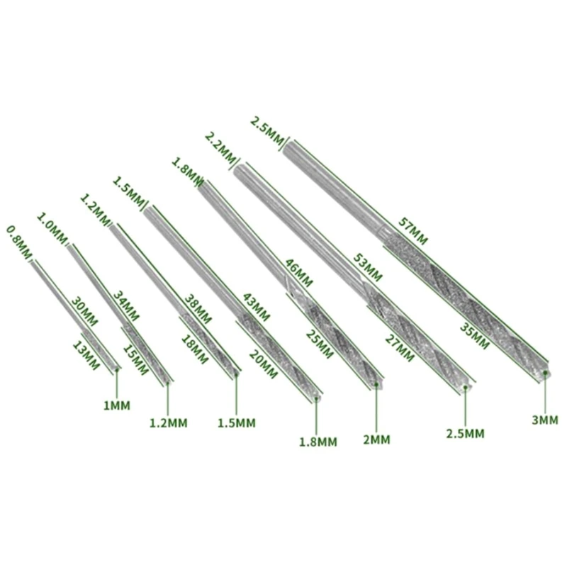 Efficient Diamond Grinding Needle Twist Drill Bits Set 0.8-4.0mm Reaming Tool