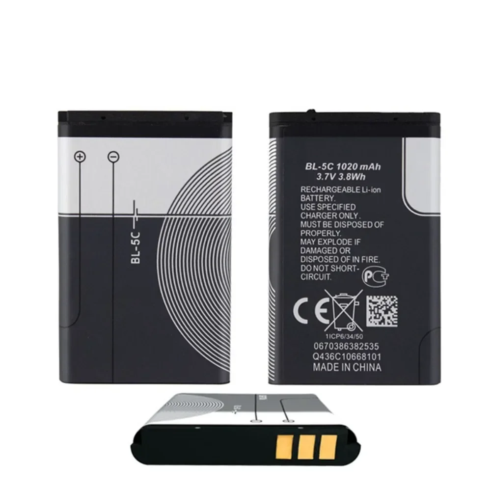 Batería de teléfono BL-5C para auriculares/Radio de transmisión/Nokia 1100 1110 1200 1208 1280 1600 2600 2700 3100 3110 5130 6230 6230i N70