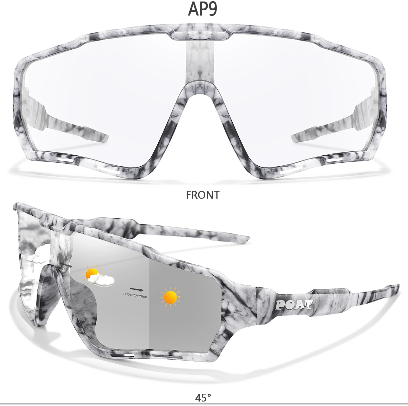 POAT Marke Starke Licht Photochrome Sonnenbrille Neue Stil Sport Männer Frauen MTB Fahrrad Brillen Radfahren Angeln Laufen – Detail 13